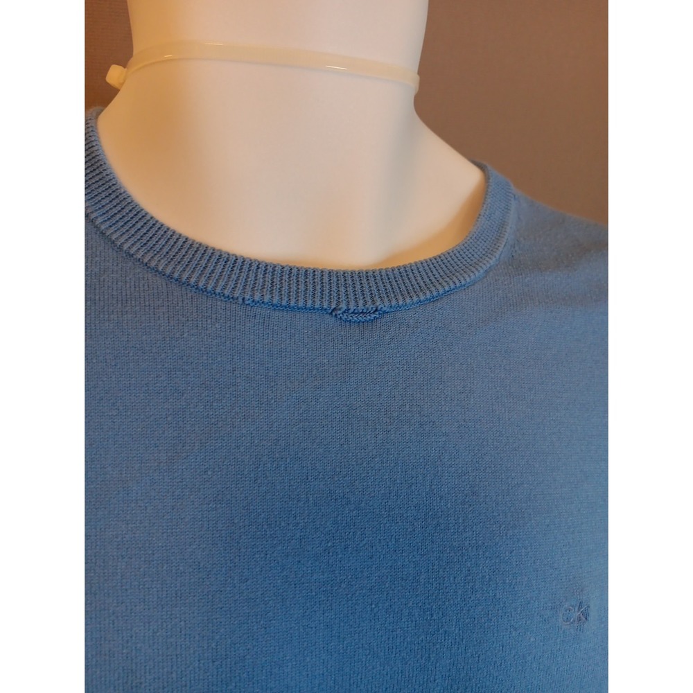 Ck Calvin Klein Sky Supima‎ Cotton Blue Sweater Sz Small - Picture 5 of 5